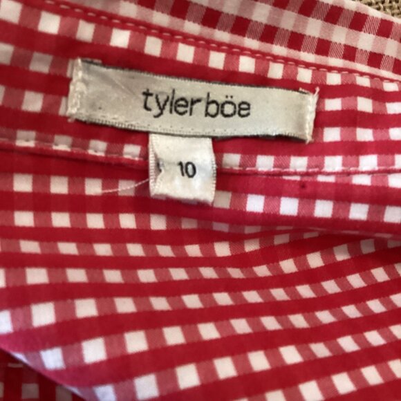 Tyler Böe Womens Reverse Check Sherri Button‎ Down Top Shirt Size 1o Red Gingham - Picture 7 of 8